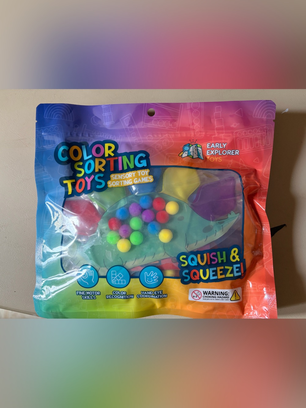 Color Sorting Toys Sensory Squeeze Ball Set - Multicolor
